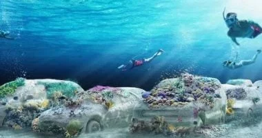 سيارات خرسانية تتحول إلى شعاب مرجانية في حديقة تحت الماء بميامي
