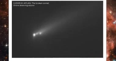 المذنب أطلس ينقسم إلى ثلاثة أجزاء عقب اقترابه من الشمس