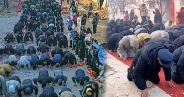 عادة عمرها 6 قرون: 600 رجل ينحنون للأجداد بالصين خلال عطلة رأس السنة