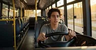 مراهق يقود حافلة مسروقة لمسافة 80 ميلا لنقل صديقته إلى المدرسة